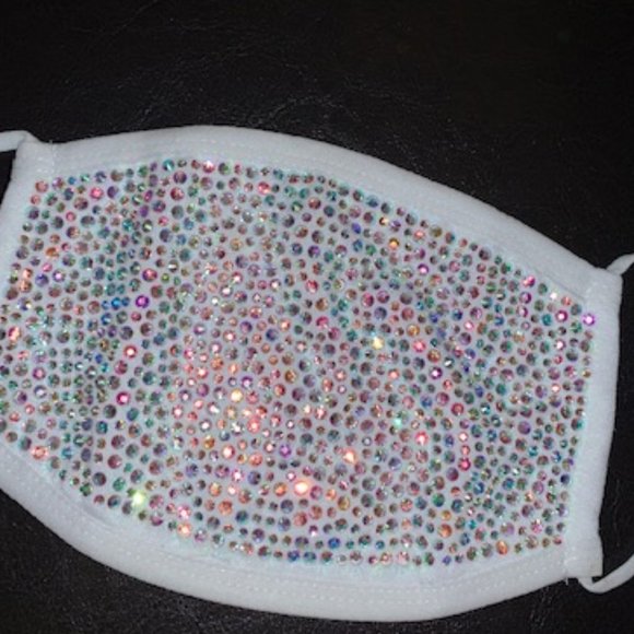 White AB Rhinestone Mask - Picture 2 of 2